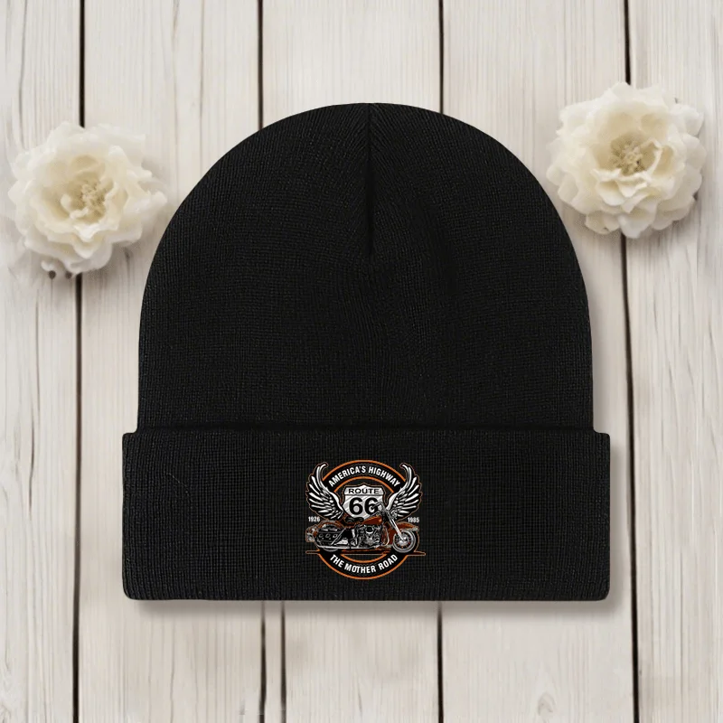 Cappello lavorato a maglia caldo stampato alla moda versatile retrò americano per uomo e donna Cappello lavorato a maglia essenziale per pendolarismo all'aperto