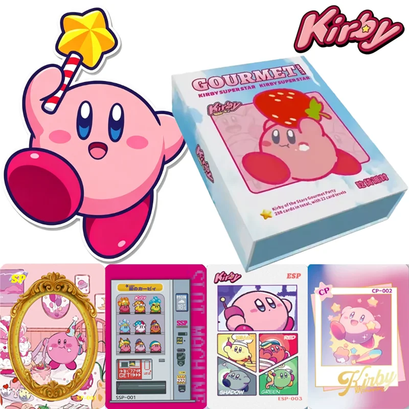 本物のスターカービィコレクションカード-フードィーパーティーシリーズ-限定記念フラッシュカード-アニメゲーム周辺機器-子供向けギフト
