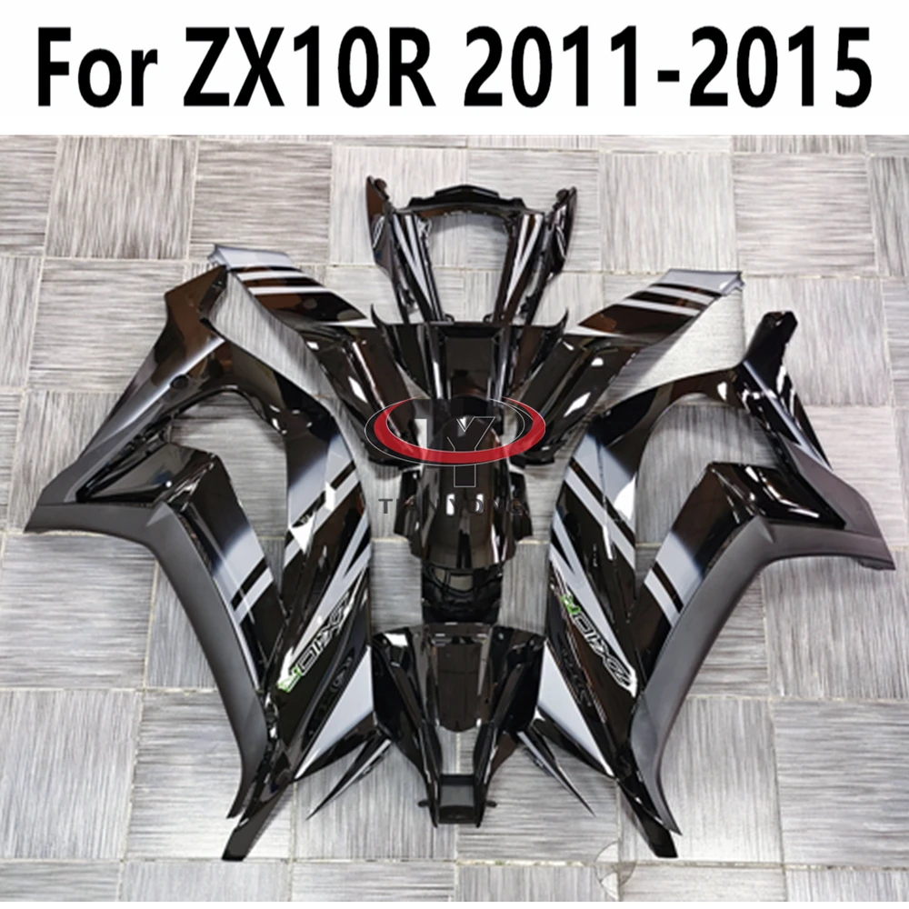 Black cement gray striped flower pattern For ZX10R 2011 2012 2013 2014 2015 ZX 10R Full Fairing Kit Bodywork Cowling Injection