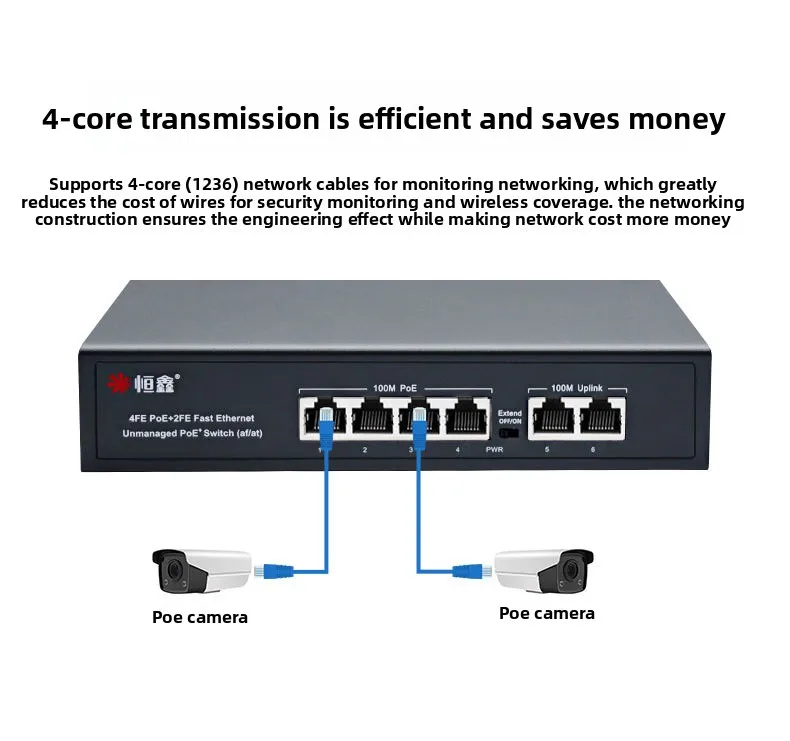 48 فولت POE التبديل 10/100Mbps التبديل إيثرنت مع 4 ميناء واي فاي الذكية IP التبديل RJ45 حاقن الجلاد لكاميرا IP CCTV
