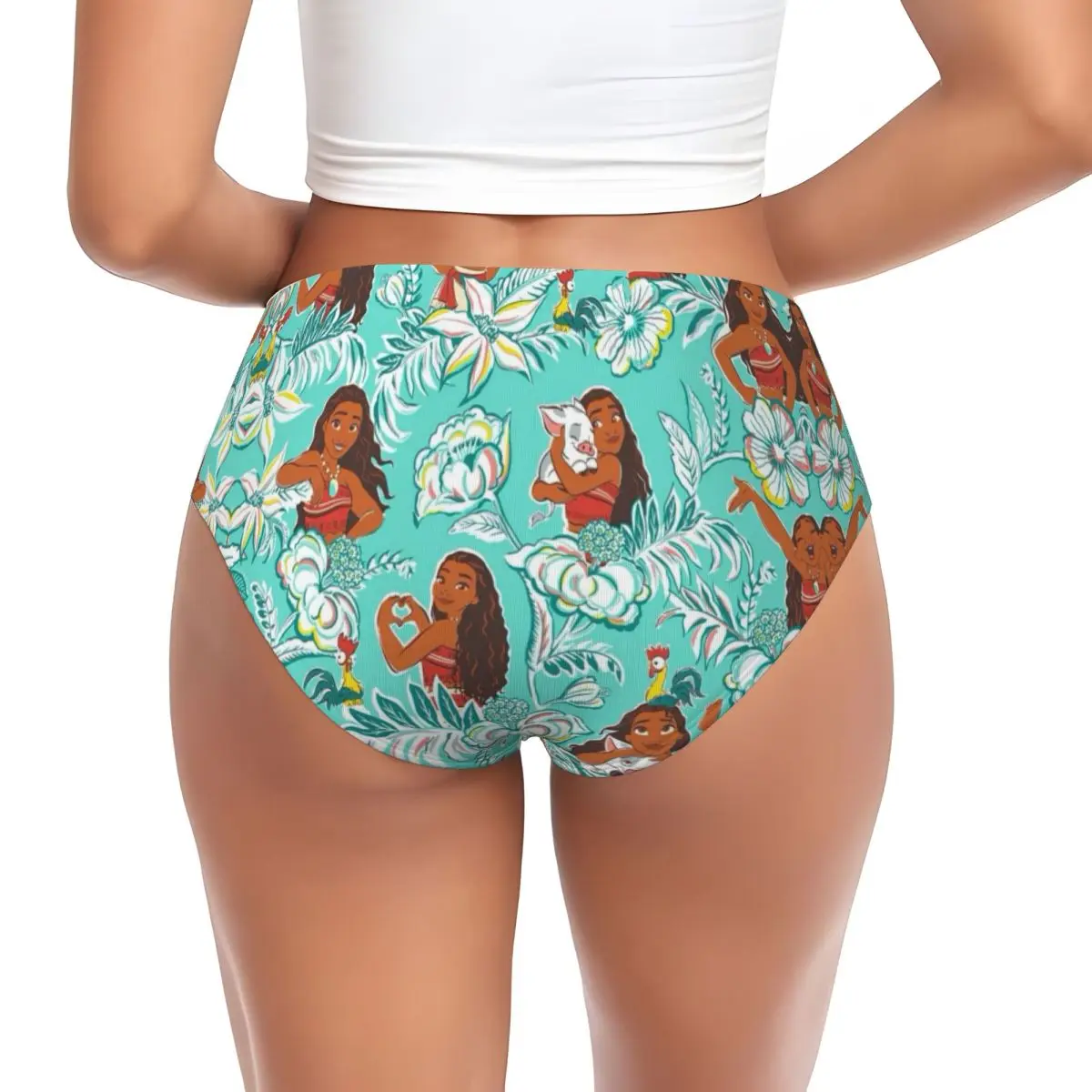 Custom Moana Island Girl Briefs Underwear Women's Breathable Stretch Panties