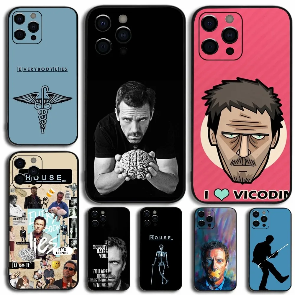 

TV D-Dr H-House Phone Case For Apple iPhone 15,14,13,12,11,Pro,X,XS,Max,XR,Plus,Mini Soft Black Cover