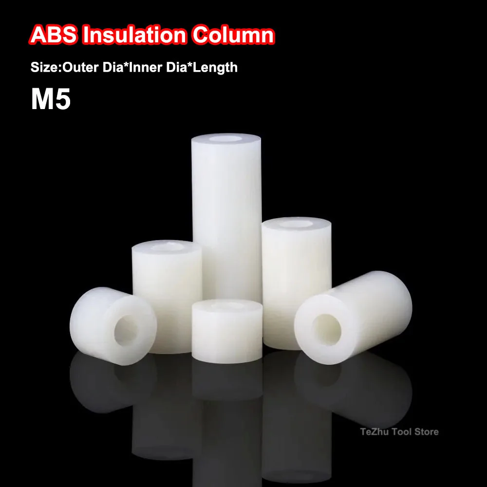 

M5 ABS Insulation Isolation Column Plastic Cushion Through Column Nylon Sleeve Round Hole High Column Washer Pillar Spacer