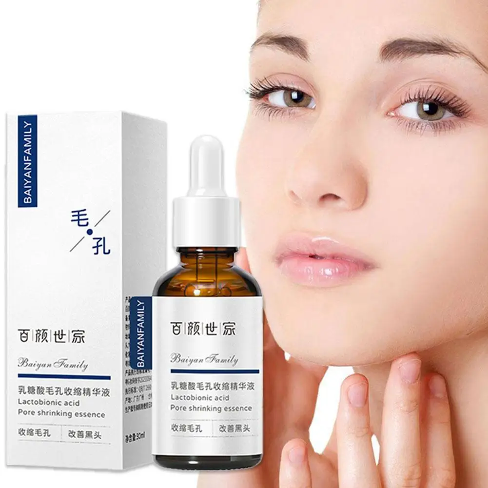 Pore Shrink Face Serum Hyaluronic Acid Moisturizing Facial Smooth Firm Nourish Repair Care Essence Pores Skin P2H4