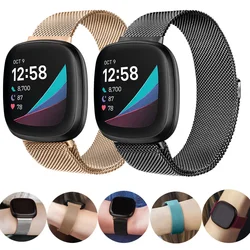 Strap for Fitbit Versa 3 watch Band mental Magnetic Watchband Wristband Bracelet for Fitbit Sense Correa Smart Watch accessories