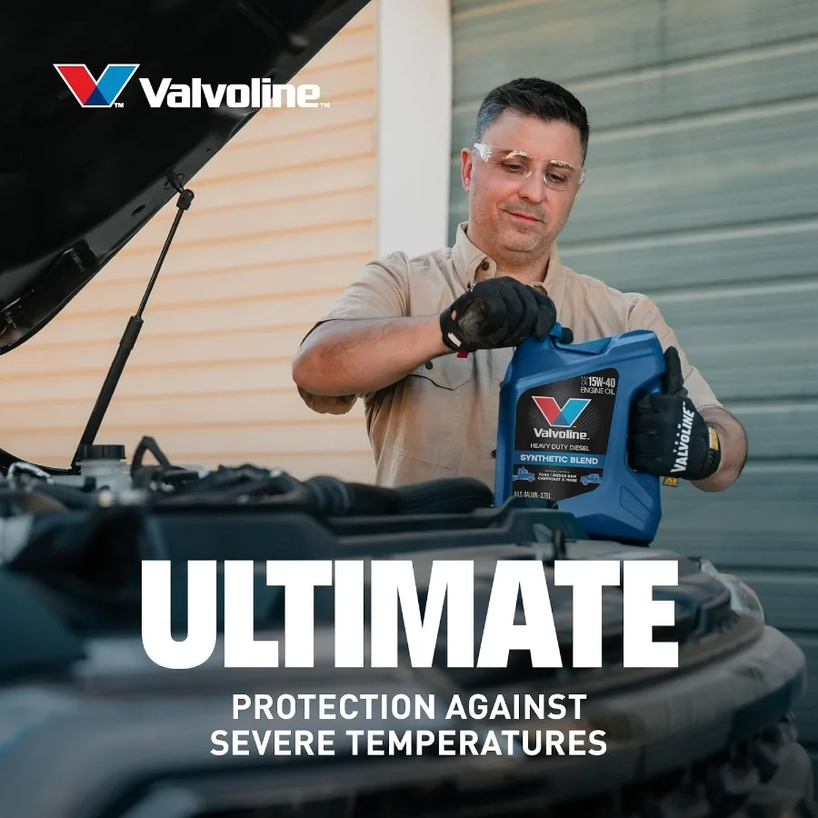 مزيج صناعي شديد التحمل 15W40 زيت محرك ديزل 2.5 جالون علبة 2 للشاحنات والمركبات التجارية عالية الأداء مع