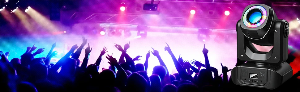 U'King 60W LED Moving Head Licht DMX512 Fernbedienung RGBW 4IN1 LED Strahl Spot Bühne Lichteffekt für DJ Disco Party Show – Detail 1