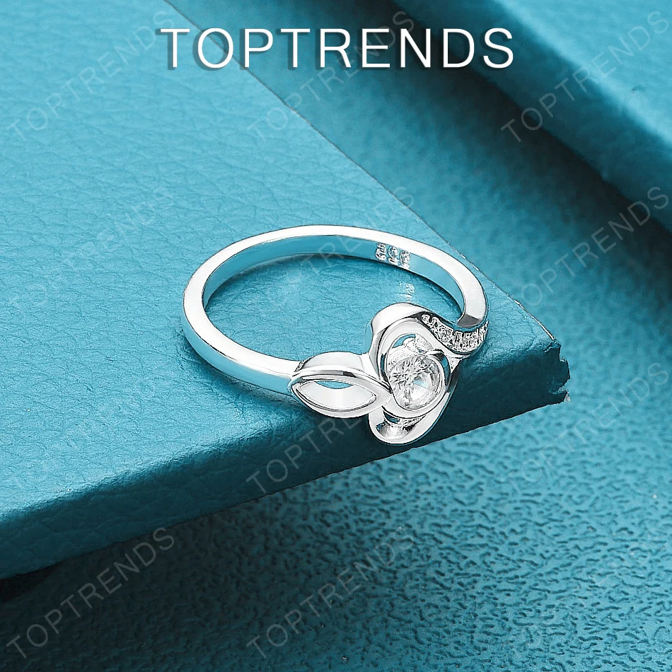 

Hot-Selling 925 Sterling Silver Exquisite Zircon Wedding Ring Valentine's Day Jewelry Elegant Luxury For Women Engagement Party