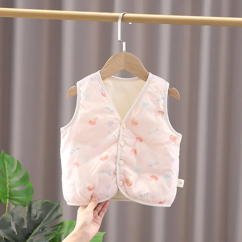 1 2 3 4 5 Years Cute Bear Baby Girls Vest Coat Spring Autumn Fashion Baby Jacket Sleeveless Little Princess Coat Kids Clothes