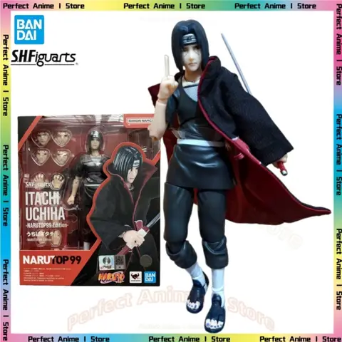 In Stock Bandai SHF Naruto Shippuden Uchiha Itachi Akatsuki Narutop99 Action Figure Model Collection
