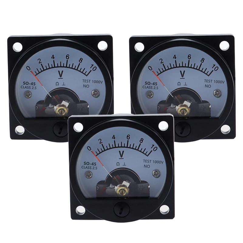 SO-45 DC Anlog Voltmeter 1V2V3V5V10V15V20V30V40V50V100V150V200V250V300V400V450V500V voltage panel meter