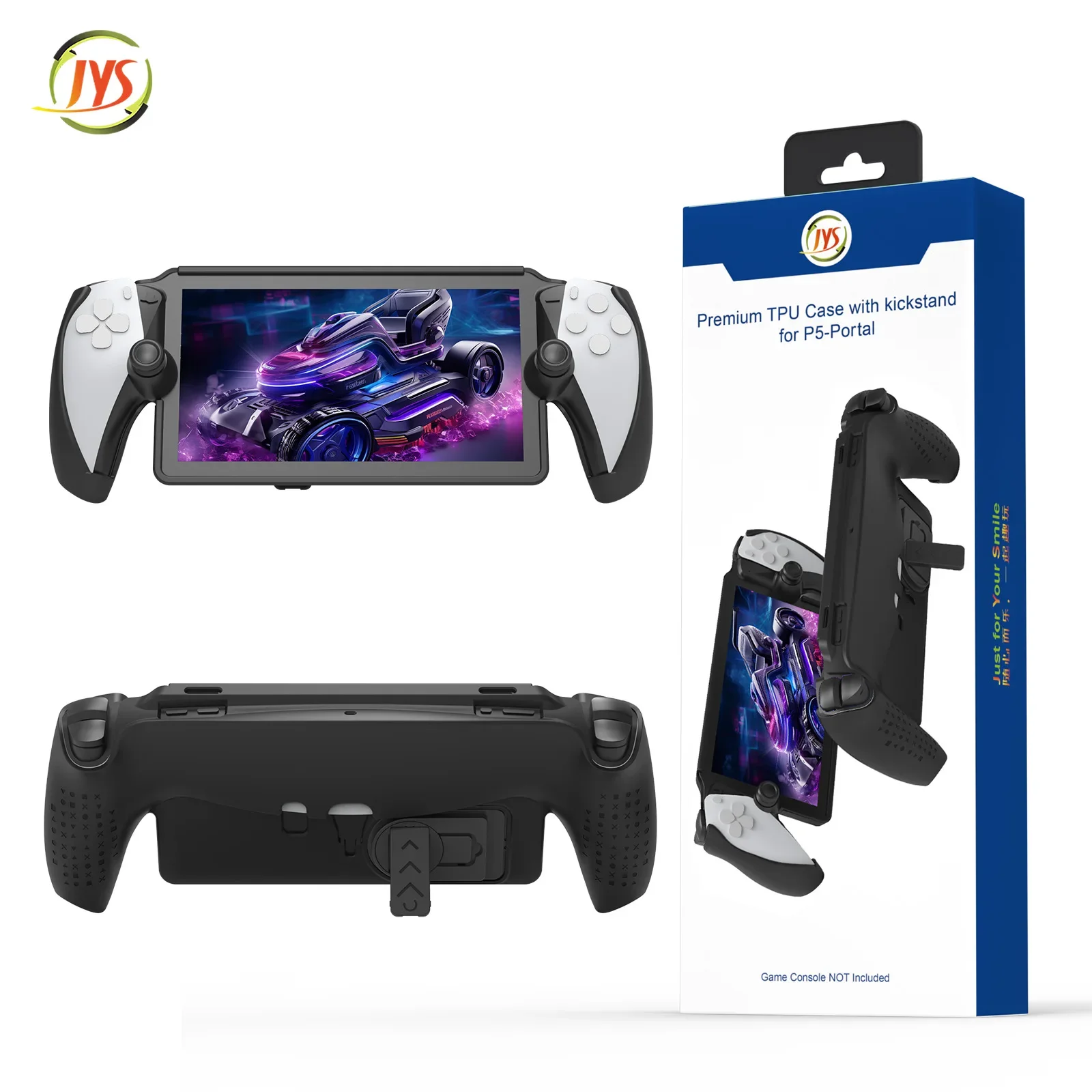 Capa protetora TPU portátil com suporte dobrável para portal PS5, tampa de silicone deslizante, caso de jogo simples, novo