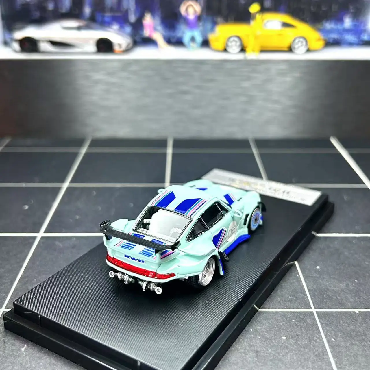Diecast SW 1:64 Skala Porsche 993RWB Modifiziertes Legierungsautomodell Sammlerspielzeug Geschenk Souvenir Display Ornament