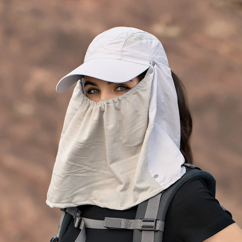 التجفيف السريع قبعة بيسبول الصيف الأشعة فوق البنفسجية حماية قبعات للحماية من الشمس للرجال النساء في الهواء الطلق انفصال شال المشي لمسافات طويلة قبعة الصيد #2