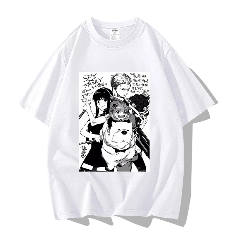 مينيسو جاسوس X الأسرة انمي ياباني أنيا فورجر جرافيك طباعة تي شيرت الشارع الشهير الرجال النساء موضة قصيرة الأكمام حجم كبير للجنسين #1
