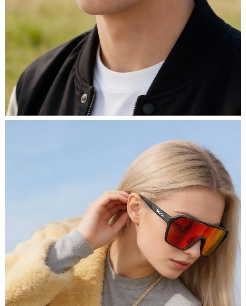 SCVCN Outdoor Radfahren Sonnenbrille UV400 Brillen MTB Rennrad Radfahren Schutzbrille Männer Frauen Fahrrad Sport Wandern Gläser – Detail 15