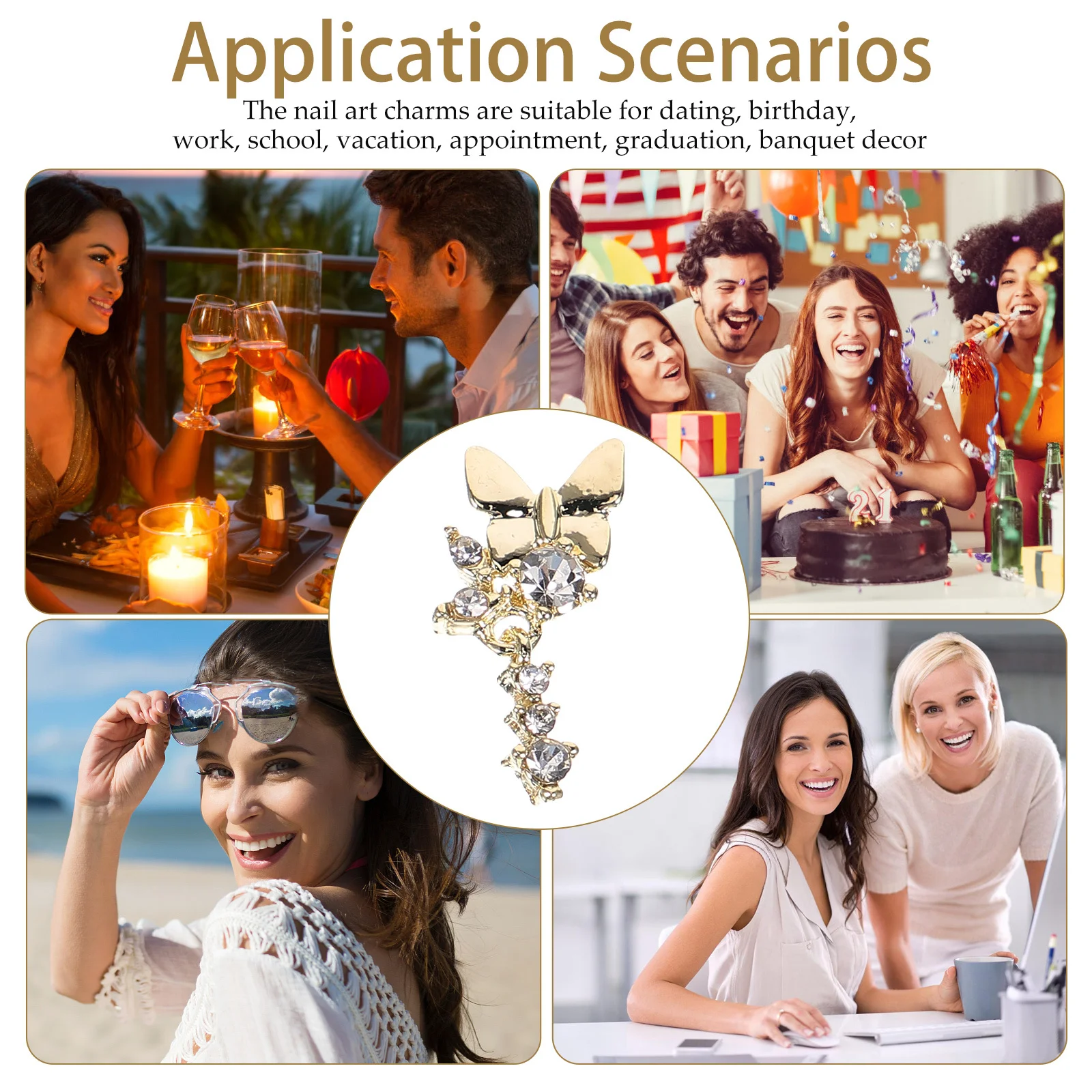 10 قطع فراشة مسمار سحر حجر الراين خفيفة الوزن DIY مسمار الفن الزخرفية مانيكير اكسسوارات للنساء الأظافر الأنيقة