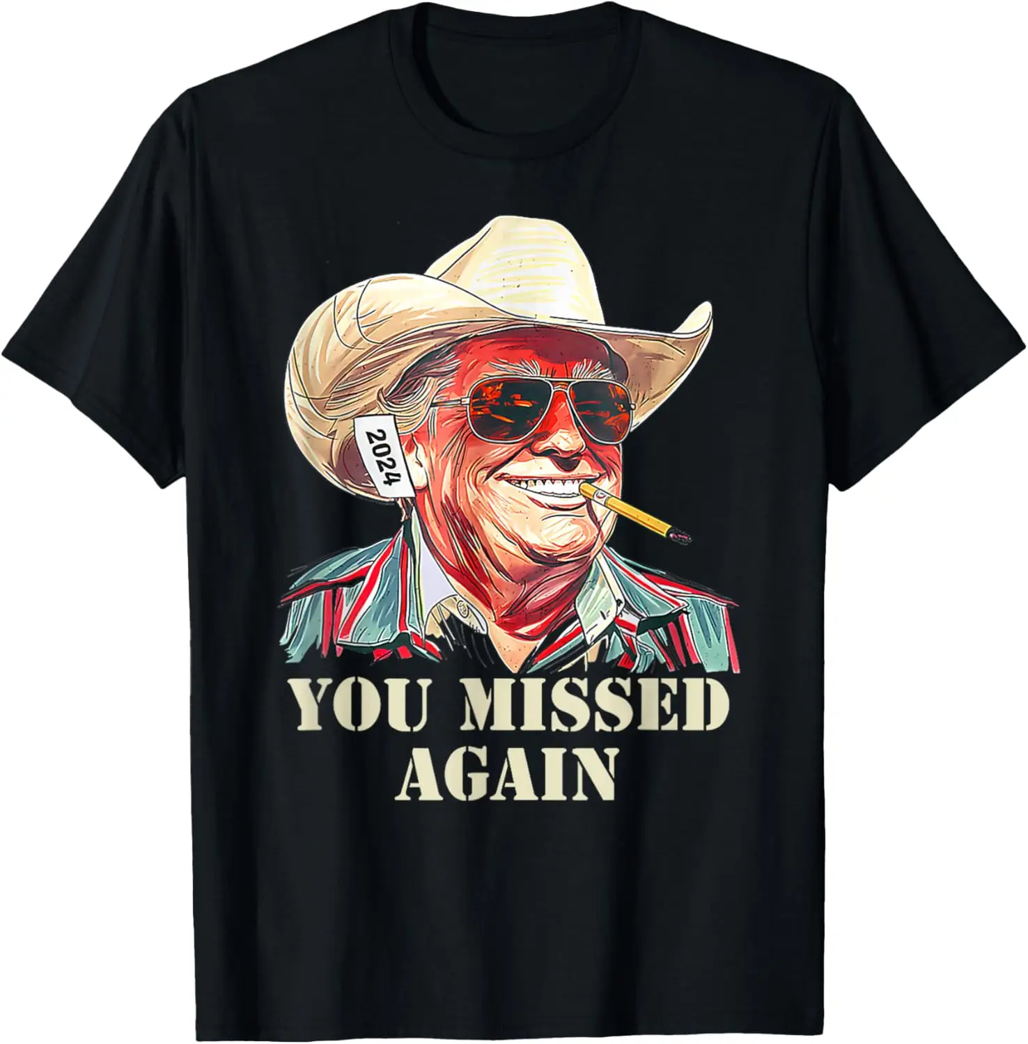 

Western Trump Cowboy You Missed Again T-Shirt