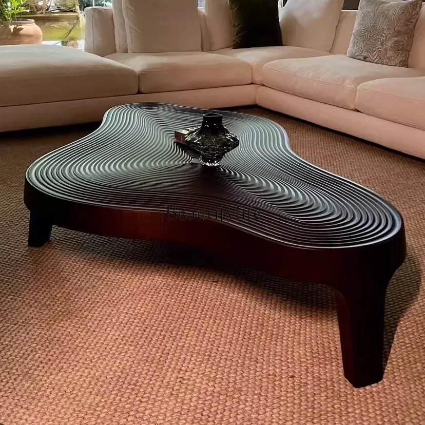 

Medieval style solid wood coffee table wabi-sabi style modern simple household living room small apartment tea table