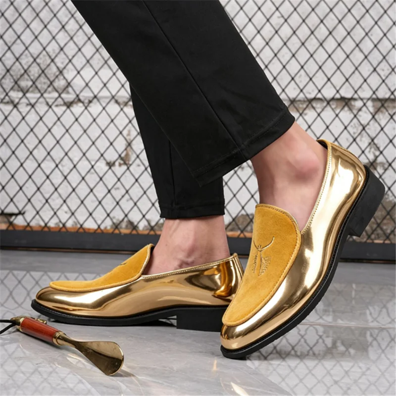 Classics Designer New Men's Embroidery Leather Wedding Shoes Male Penny Loafers Formal Dress Footwear Zapatos Hombre