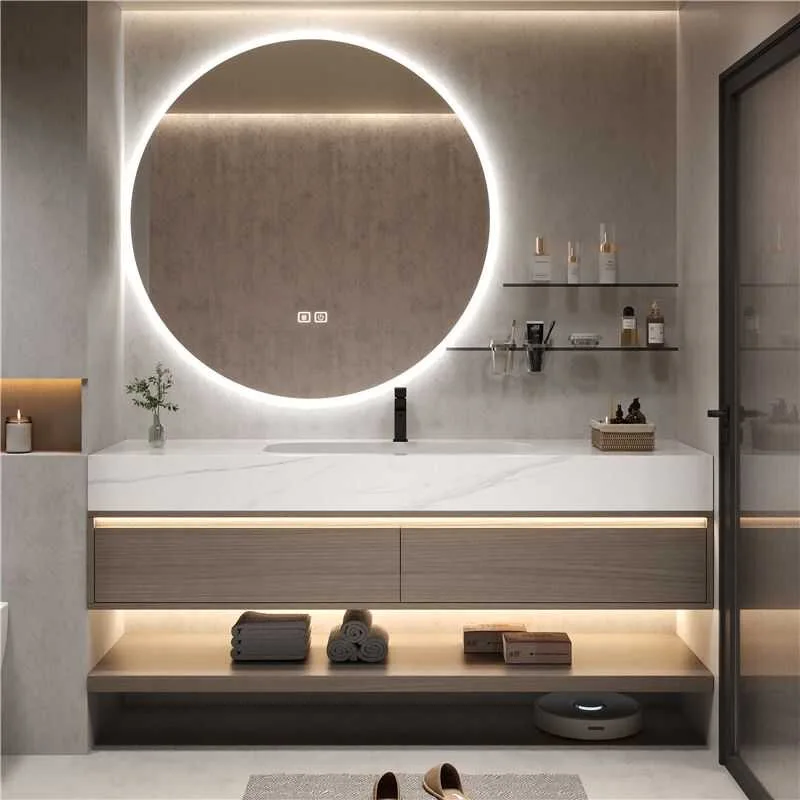 

Compact Bathroom Cabinet Wall Mounted Integrated Seamless Washbasin Drawers Bathroom Organizer Nordic Gabinete Home Furniture