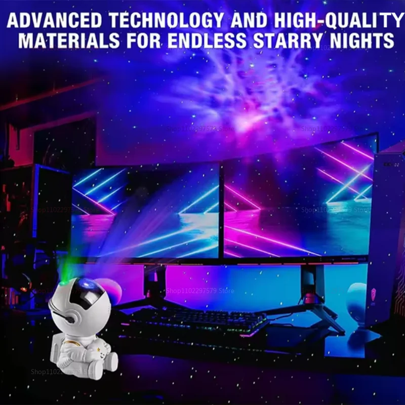 2025 جديد الإبداعية رائد الفضاء ستار ضوء عرض جو ملون ليلة مصباح هدية عيد ميلاد للأطفال الكبار ديكور غرفة نوم
