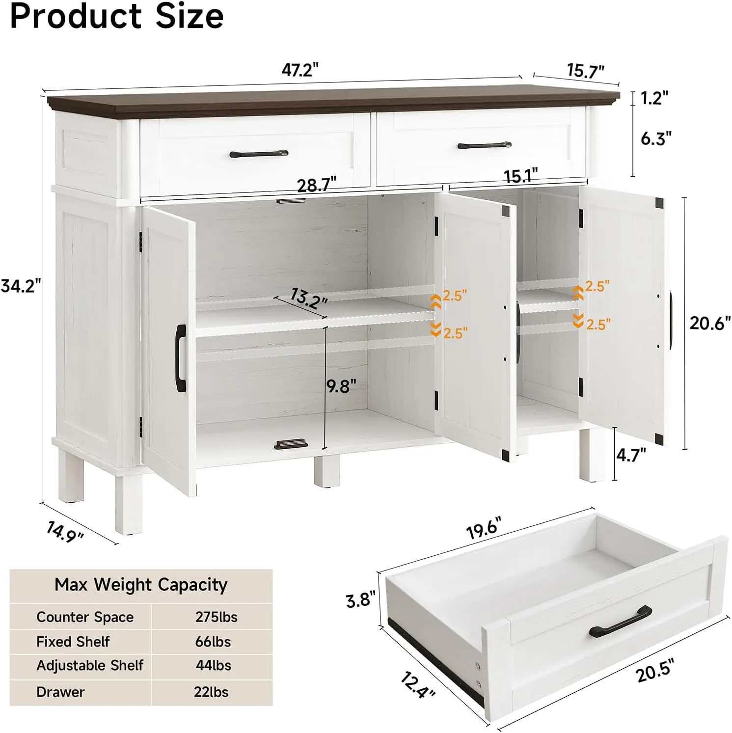 Farmhouse Buffet Storage Cabinet 2