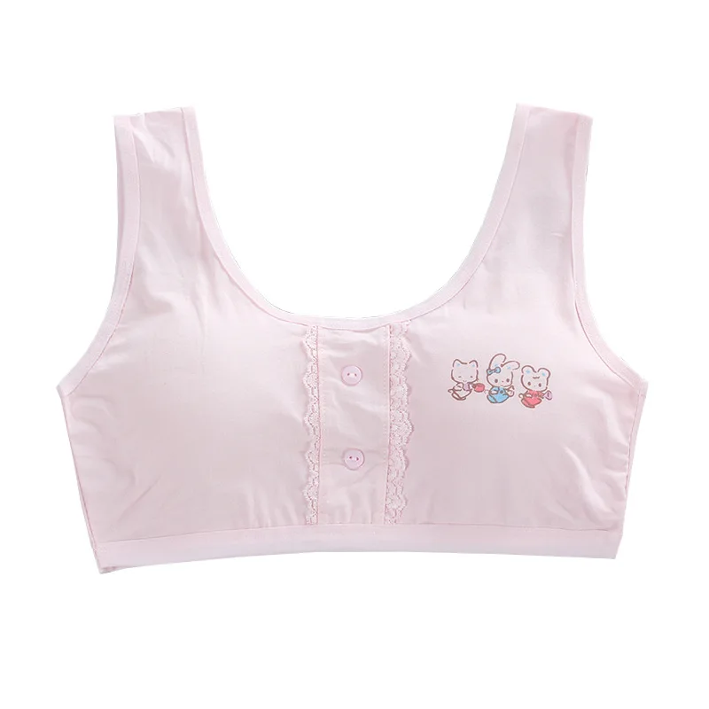 8-18years Teen Girls Training Bras Puberty Wireless Elastic Bra Cotton Sport Tank Tops Underwear KF023 Dropshipping