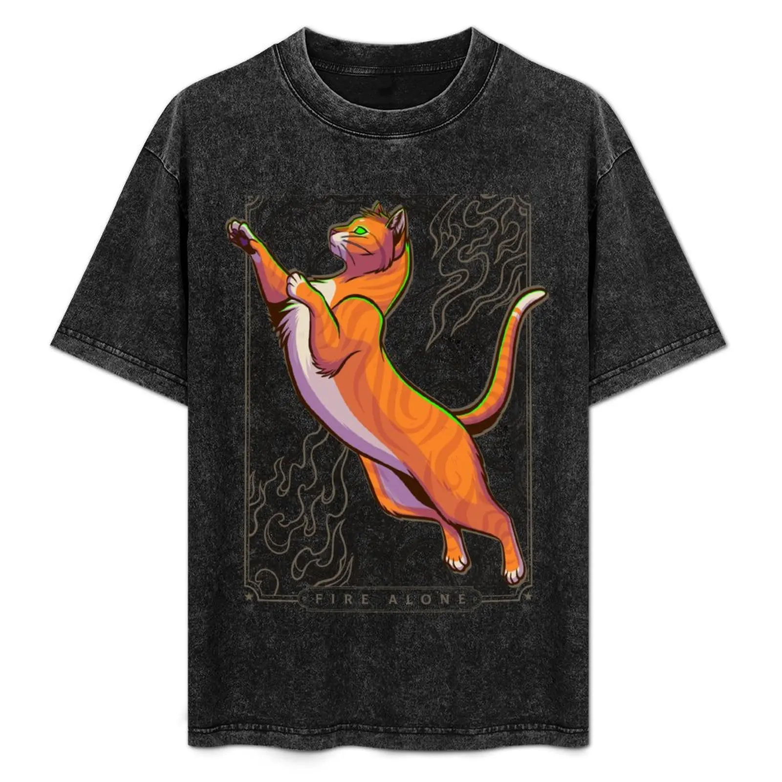 

Fire Alone T-Shirt kawaii clothes Short sleeve tee mens clothing