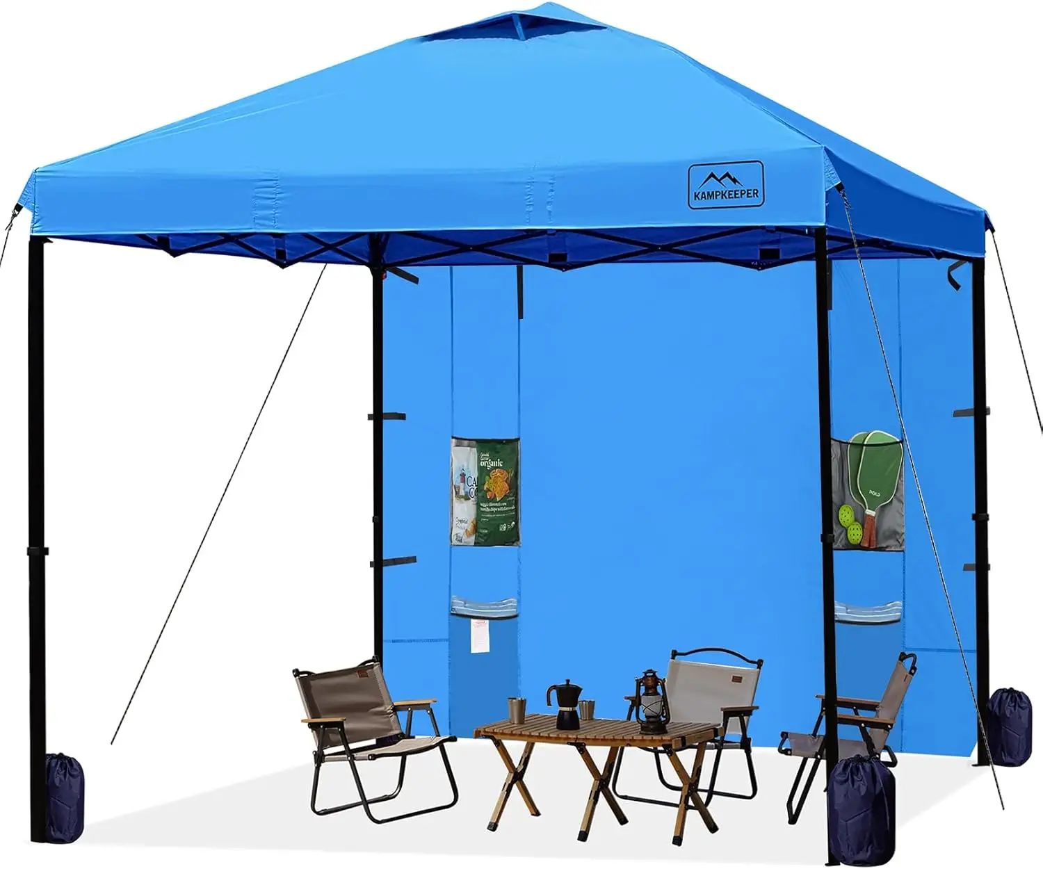 

10x10 Canopy Tent with Pockets Sidewall Easy Pop Up Canopy Outdoor Shade with Vented Roof for Garden Commercial Outdoor Party Po