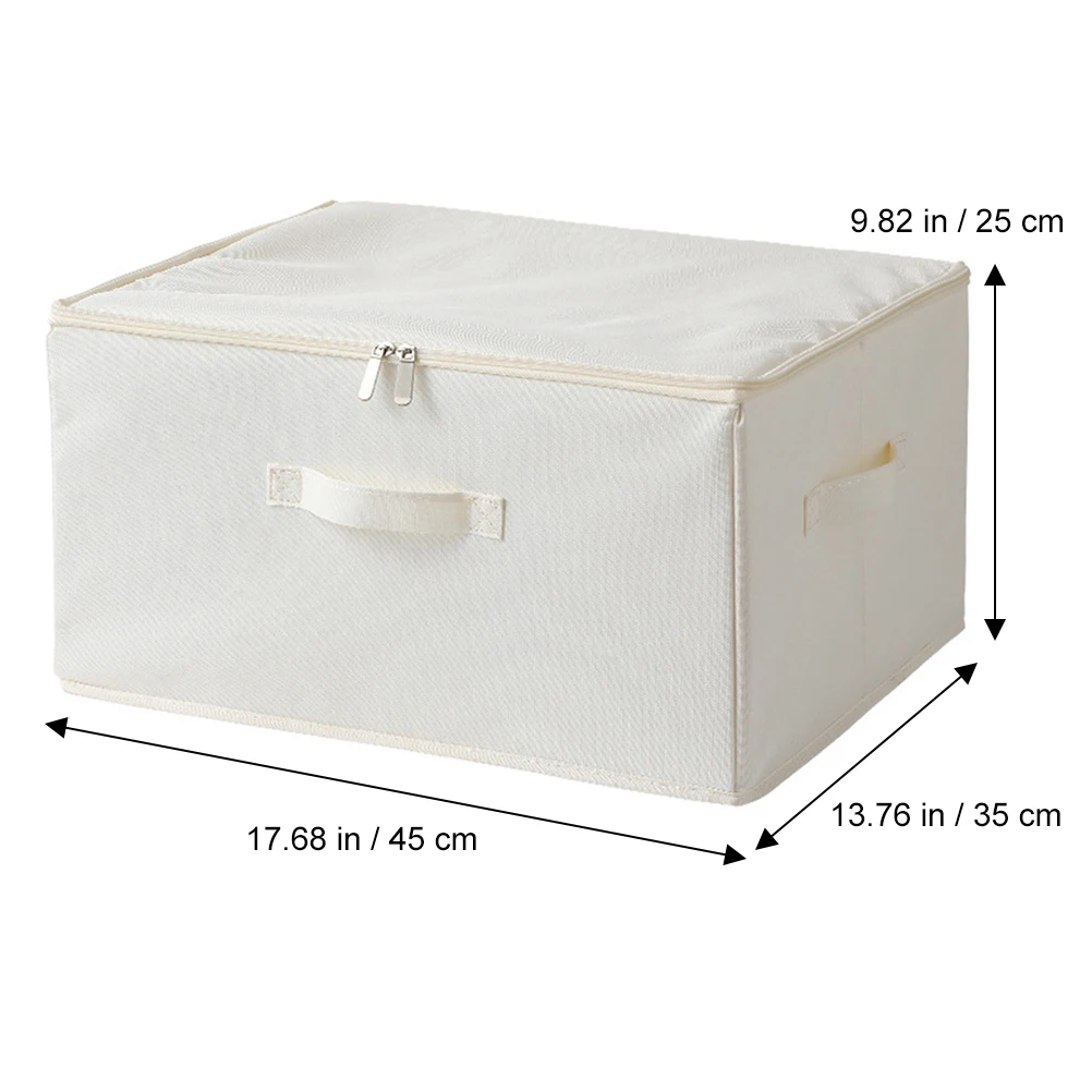 

Large Clothes Storage Box Foldable Fabric Organizer Breathable Oxford Cloth Zipper Design for Home Clothing Blanket Storage