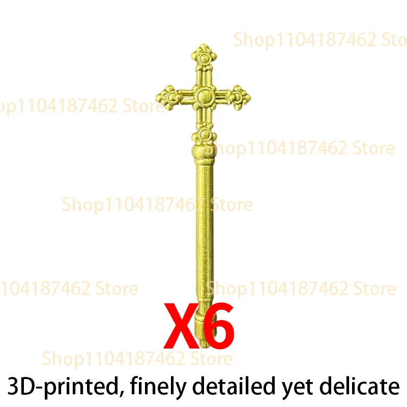 MOC Mittelalterliche Bausteine Priesterhut Umhang Scepter Dekorative Perlen Historische Figur Zubehör Kreative DIY Bausteine Spielzeug Geschenke