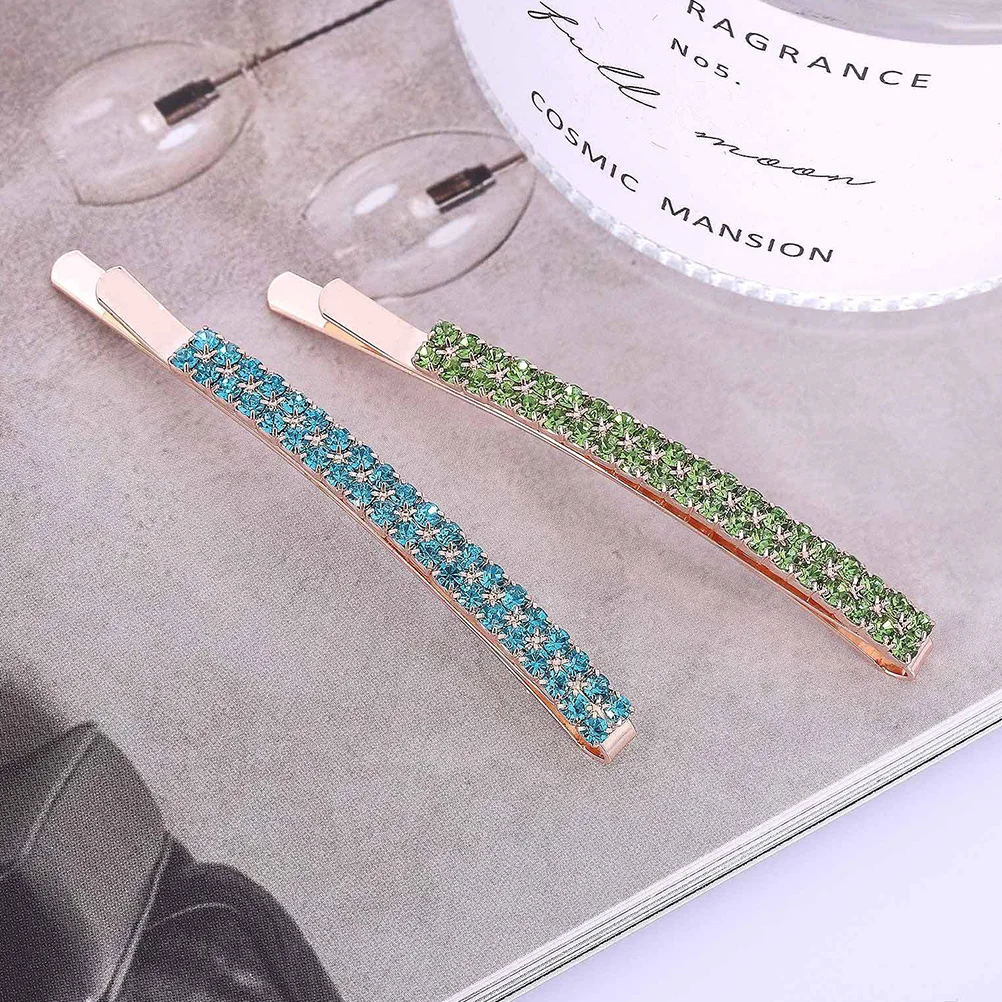 

6pcs Rhinestone Hairpins Sparkly Clips Elegant Hair Accessories For Party Wedding Festival Side Bun Decor Shiny Lady Hair Clips
