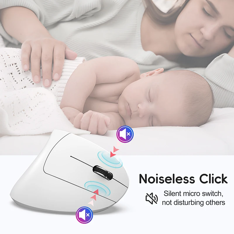 샤오미 미지아 듀얼 모드 수직 마우스 인체공학적 ABS 600mAh 충전식 2400dpi 타입-C 인터페이스 무선 마우스 PC용