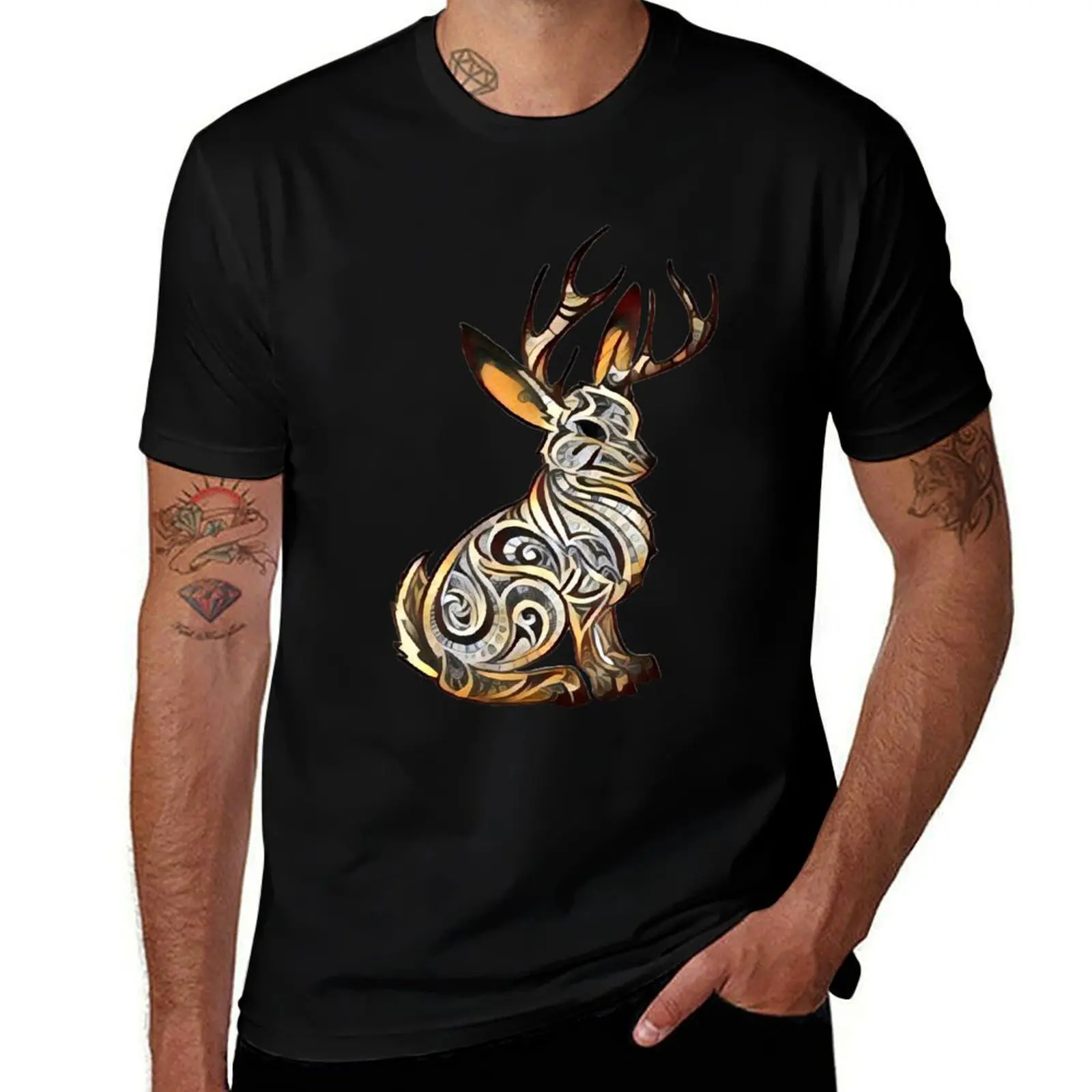 

Jackalope T-Shirt summer top valentines clothes Blouse mens vintage t shirts