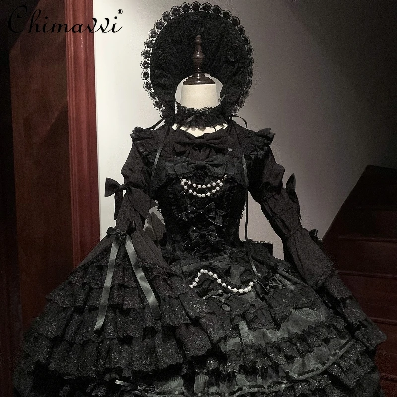 Zware Kant Leuke Strik Prinses Mouw Lolita Shirt Herfst Nieuwe Prinses Losse Elegante Veelzijdige JSK Innerlijke Slijtage LO Blouse Top