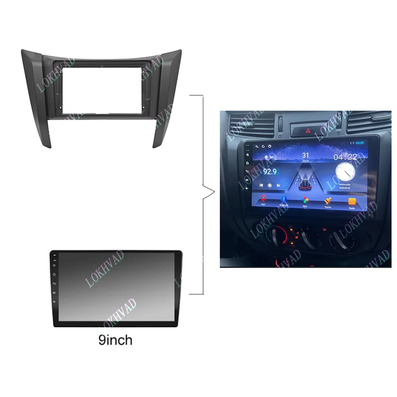 2 Din 9 Inch Car Radio Installation DVD Mp5 Plastic Fascia Panel Frame for Nissan Navara NP300 Frontier 2017-2021 Dash Mount Kit