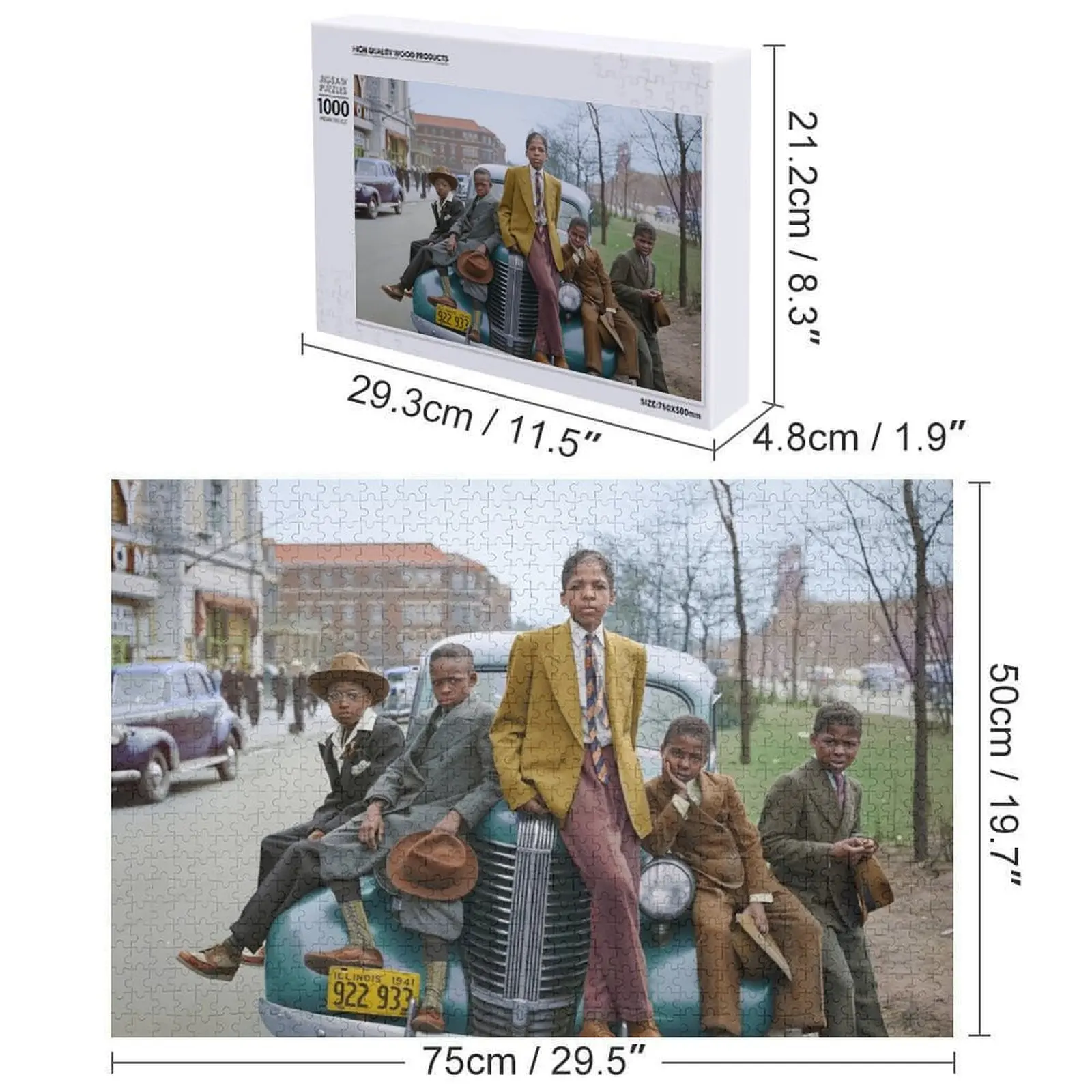 Meninos afroamericanos na manhã de Páscoa, 1941. Quebra-cabeça de presente personalizado quebra-cabeça de fotos personalizado