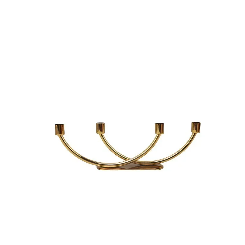 

Nordic creative special-shaped double U-shaped metal candlestick ornament, living room, bedroom, restaurant, hotel model