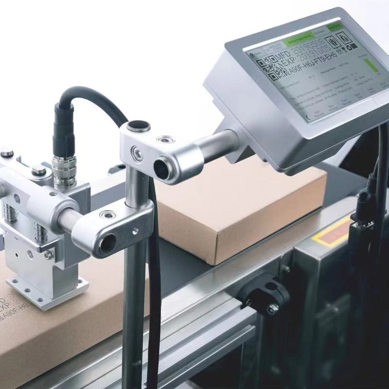 

High-speed carton plastic bag bottle cap date batch number QR code icon, automatic inkjet printer