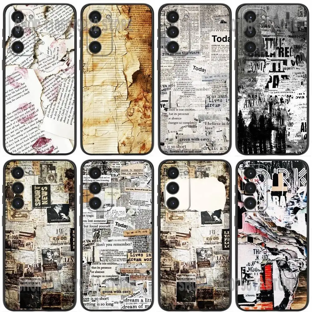 

Винтажный чехол для телефона «Старая газета» для Samsung Galaxy A20,21s,22,31,32,52,53,72,73,80,91 Мягкий силиконовый черный чехол