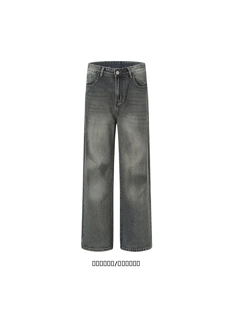 

Свободные прямые винтажные джинсы оригинального дизайна, повседневные длинные брюки для подростков, универсальные модные брюки на все сезоны