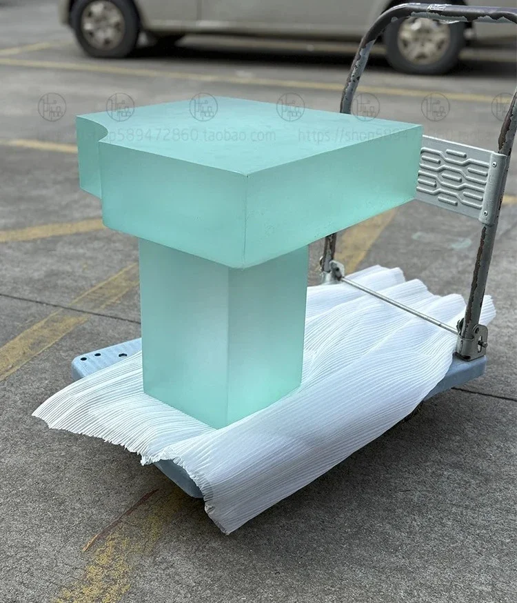 

Nordic, frosted square acrylic coffee table, living room sofa transparent corner bedside table