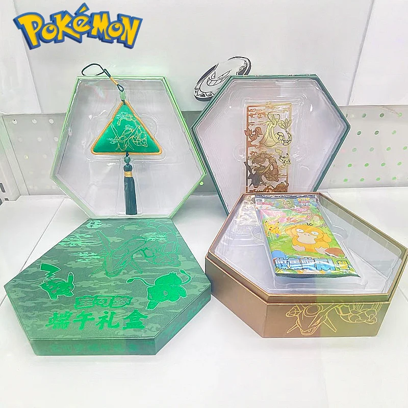 caja-de-regalo-original-pokemon-ptcg-festival-de-los-barcos-dragon-chinos-2025-coleccion-151-marcador-metalico-adorno-colgante-regalos-de-juguete-para-fiestas