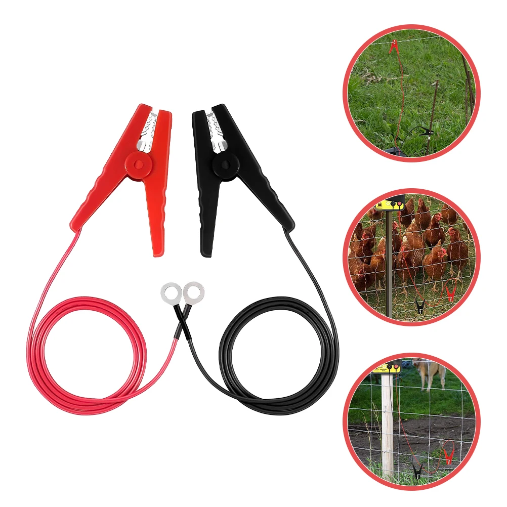 

2 Pcs Solar Fence Charging Cable Electric Farm Fencing Connectors Copper Jumper Wires Clips PP for Yard