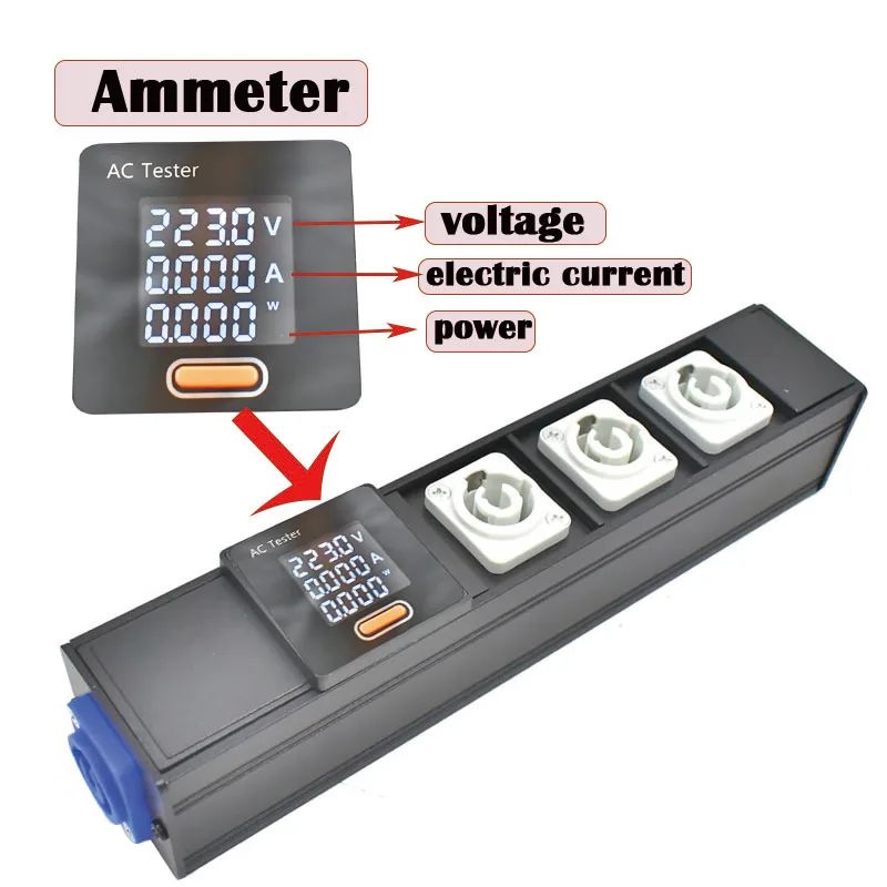 Aviation Socket No Switchcontrol L-NAC3MPA NAC3MPB Stage Light Power Adapter with Ammeter No Extension Cable