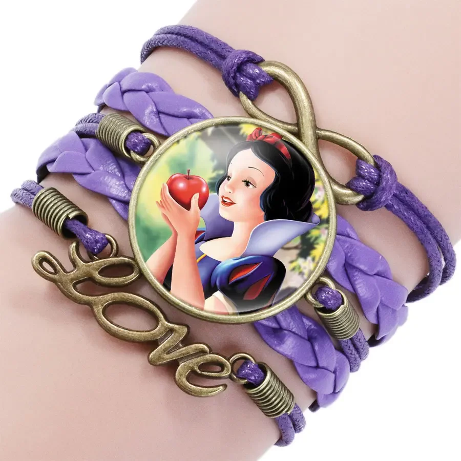 Disney Frozen Bracelet Elsa Anna Snow White Princess Cartoon Action Figure Toys Lovely Wristand Girl Gift Birthday Gifts Toys