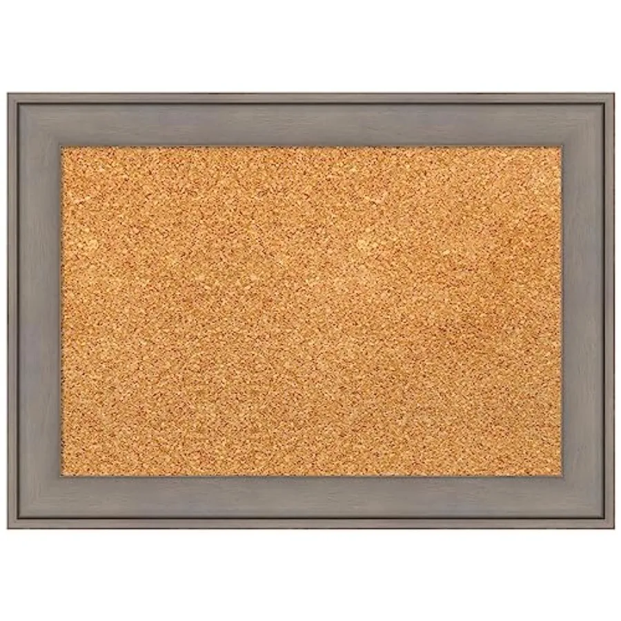 

Natural Cork Board for Wall 15x21 Vision Board with Grey Wood Frame Small Corkboard Office Decor for Home Organization Country