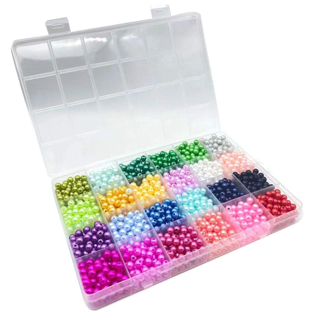 

24-цветный набор коробок из АБС-пластика, бусины из искусственного жемчуга 6/8/10 мм, материалы для изготовления ювелирных изделий ручной работы «сделай сам», для изготовления ожерелья, браслета