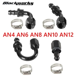 Universell 0 45 ° 90 ° 180 ° Grad an4 an6 an8 an10 an12 Öl Kraftstoff Push Lock Schlauch End anschluss/Adapter schwarz